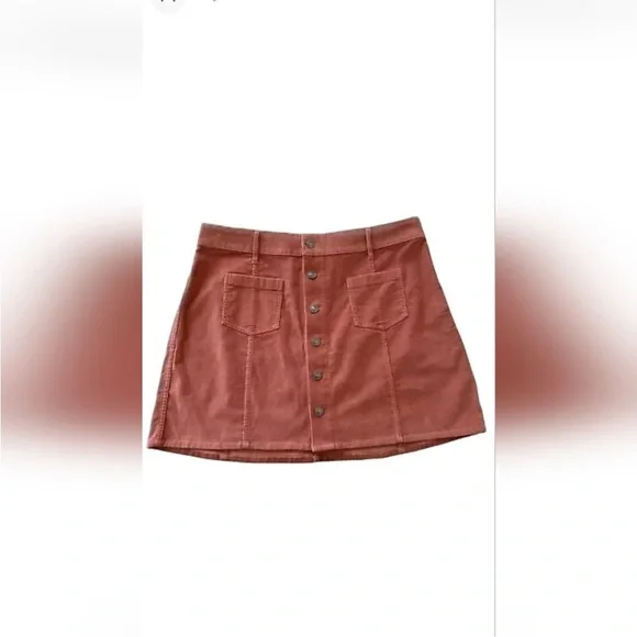 Aerie Corduroy Button Front High Waist Mini Skirt - Picture 3 of 5